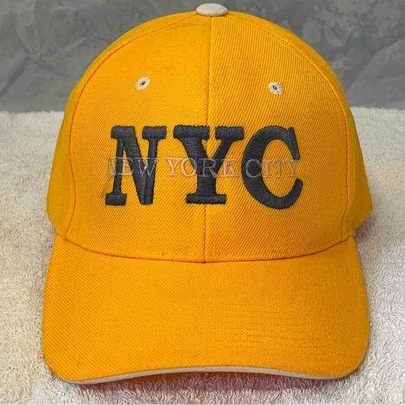 Yellow Adjustable "NYC" Cotton Baseball Cap - Picture 14 of 14